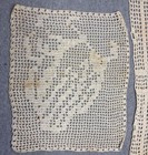 Crochet Lace Doilies Set Beige Cotton Handmade Decor Vintage