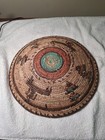 Vintage African Hausa Shallow Woven Pictorial 12    Nigerian Tribal Basket