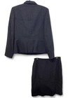 Ann Taylor 2pc Gray Herringbone 100  Wool Skirt Suit Business Size 6
