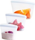 Reusable Silicone Food Storage Bags  3-pack  Clear