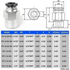 Pneumatic 1 4 Od Tube X 1 4 Npt Male Connector Air Push To Connect Fitting 10pcs