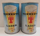 Vintage Tennent s Lager - Penny At Noon   Night Pull Top Beer Can Bottom Opened 