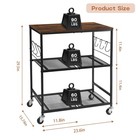 Rolling Microwave Cart 3 Tier Kitchen Stand With Storage Wheels Mobile