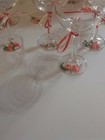Small Floral Handpainted Cocktail Glasses  set Of 11 