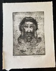 Karnig Nalbandian Etching  shroud  Signed 21 50 Jesus Christ Religious Biblical