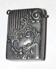Antique Small Match Safe Charm Vesta Case Silverplate Victorian Flip-open Box