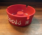 Vtg Coors Red Plastic Ashtray - 1980 s Molson-coors Beer -retro Collectable  Nos