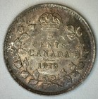 1919 Canada 5 Cent Silver Coin Almost Uncirculated Canadian 5c Au Silver Coin