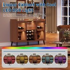 Wine Bar Cabinet With Led Light   Glass