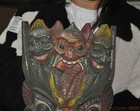 15  China Old Wood Painted Hand Carved Feng Shui Exorcism Weird Beast Mask
