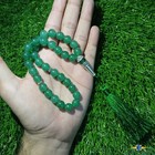 Natural Green Jade Tasbih 33 Beads Islamic Prayer Rosary Gift For Muslims 10mm