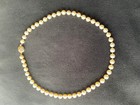 Gorgeous Pearl Necklace  7 - 7 5mm Deep Luster  Creamy  Filigree 14kt Gold Clasp