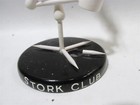 Old Art Deco Stork Club Wood Tabletop Bud Vase Stork Centerpiece Figurine