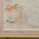 A  Betty Allen 80s Fantasy Limited Edition Lady In Pink Unicorn Fairy Print 9x11