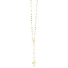 Sterling Silver Or Gold-tone 3mm Rosary Bead Necklace Virgin Mary Cross