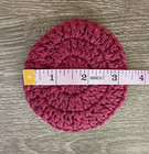 Set Of 7 Crochet Handmade Round Dish Cloths 100  Cotton Color Burgundy