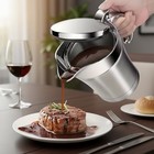 Double Insulated Gravy Boat Stainless Steel Sauce Jug With Hinged Lid 16 Oz