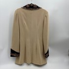 Silver Mesa Womens Western Show Jacket Small Tan Leopard Rhinestone Zipfront Usa