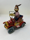 Vintage 1950   s Yonezawa Happy Bunny Tin Litho Friction Toy With Box  japan  7850