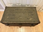 Ww2 Era Vtg Military Trunk Foot Locker Aircraft Aluminum Riveted Leather Handle