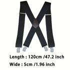 Men s Non-stretch Black Heavy Duty Suspenders  Industrial Strength