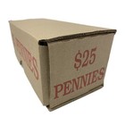 Penny cent Red Coin Roll Storage Box