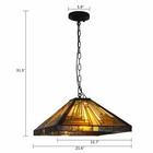 Tiffany Style Vintage Stained Glass Pendant Lamp Ceiling Fixture Hanging Light
