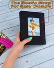 Photo Album Book 4x6 Black Linen Photo Album With Clear Pages  Front Window For 