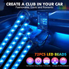 4x Rgb 72 Led Usb Car Interior Floor Atmosphere Light Strips Bluetooth Phone App