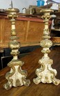 Antique Pair Of Candle Holders Fine Xvii Century Louis Xiv Baroque
