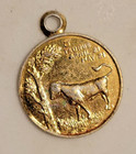 Vintage Taurus Brass Astrology Zodiac Good Luck Lucky Coin Token Medal