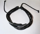 Leather Wrap Braided Strap Cord Bangle Adjustable Bracelet Tribal Men Women