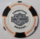 Tombstone Harley-davidson  az  White black Signature Poker Chip