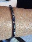 Chinese Cloisonne Floral Bangle Bracelet Blue Green Gold Trim 2 5    Inside Across