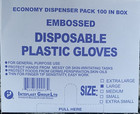 Poly Embossed Disposable Gloves Clear Large Dispenser 100 Each Lot Of 10