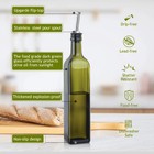 17oz Glass Olive Oil Bottle Dispenser - 500ml Green Oil And Vinegar Cruet With P