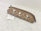 Coach X Peanuts Pencil Case In Signature Canvas With Snoopy Print Cbt17