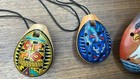3 Peruvian Ocarina Whistle Clay Flute Hand Made Painted Musical Instrument