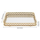 Vintage Mirror Glass Tray Vanity Dresser Cosmetic Perfume Holder W  Handles