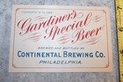 Vintage Contiental Brewing Co Beer Bottle Label  5
