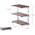 1pc Topyond 3-tier Wooden Storage Shelf  Chrome-plated Metal Frame  Freestanding