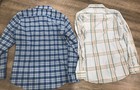 Mizzen main Men   s Lot Of 2 Pastel Plaid Large Trim Fit Button Down Shirts