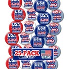 25 Pack Buttons Groovy Retro Usa Designs - America  Semiquincentennial  250