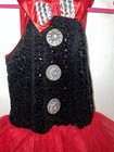 Weissman Girls Ballet Costume Sz-small Xs Red Black Sequin Tutu Dress Tap Dance 
