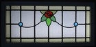 Old English Leaded Stained Glass Window Transom Mackintosh Rose 37 1 2  X 18 