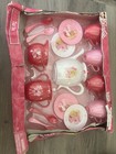 2009 Mattel Barbie 17 Pc Tea Set Plastic Spoons Plates Cups Sugar Bowl Creamer