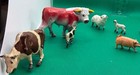 Antique Vintage 10 Cast Metal Miniature Toy Farm Animals Hand Painted
