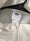 Adidas Originals Women s Off White Nylon Windbreaker Jacket Full Zip Size Xl
