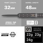 Ares Tungsten Steel Tip Darts Set - 6 Pro Grip Shafts - 9 Pro Ultra Flights     Da