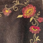 Vintage Y2k Low Rise Embroidered Velvet Pants Size 4 Brown Boho Floral